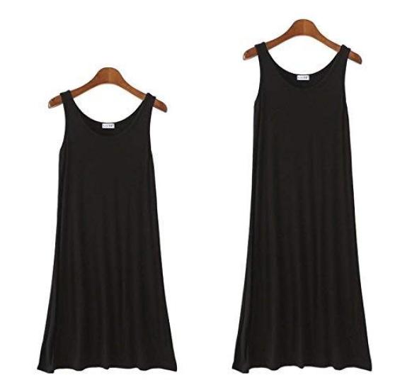 Feminine Tank Top Dress Mini Length Long Length Inner Dress Boat Neck Maternity Inner Cute Above the Knee Long Pretty Girly Dress Shirt Slimming Chic