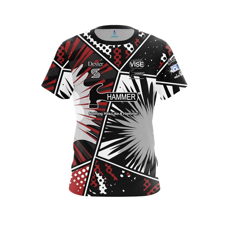 Neues Herren Hammer Eiswaffel-Kegel-Split-Print Bowling-Trikot Kurzarm Performance Sport-T-Shirt Fan Lässige Streetwear Oberteile