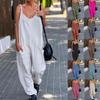 Women Sleeveless Spaghetti Strap Jumpsuit Loose Casual Harem Long Pants Jumpsuit With Pockets Summer Outfit