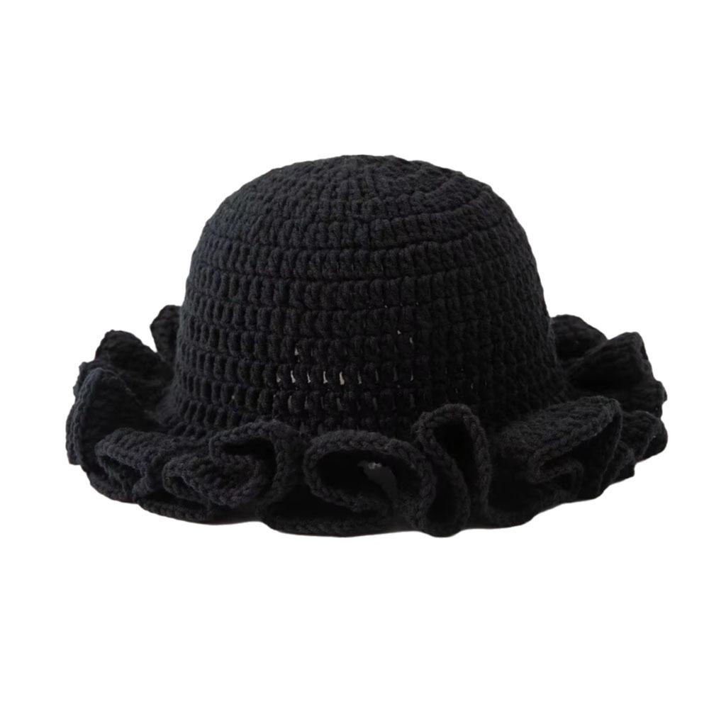 Floppy Women Bucket Hat Crochet Knit Beanie Hat Casual Fisherman Cap