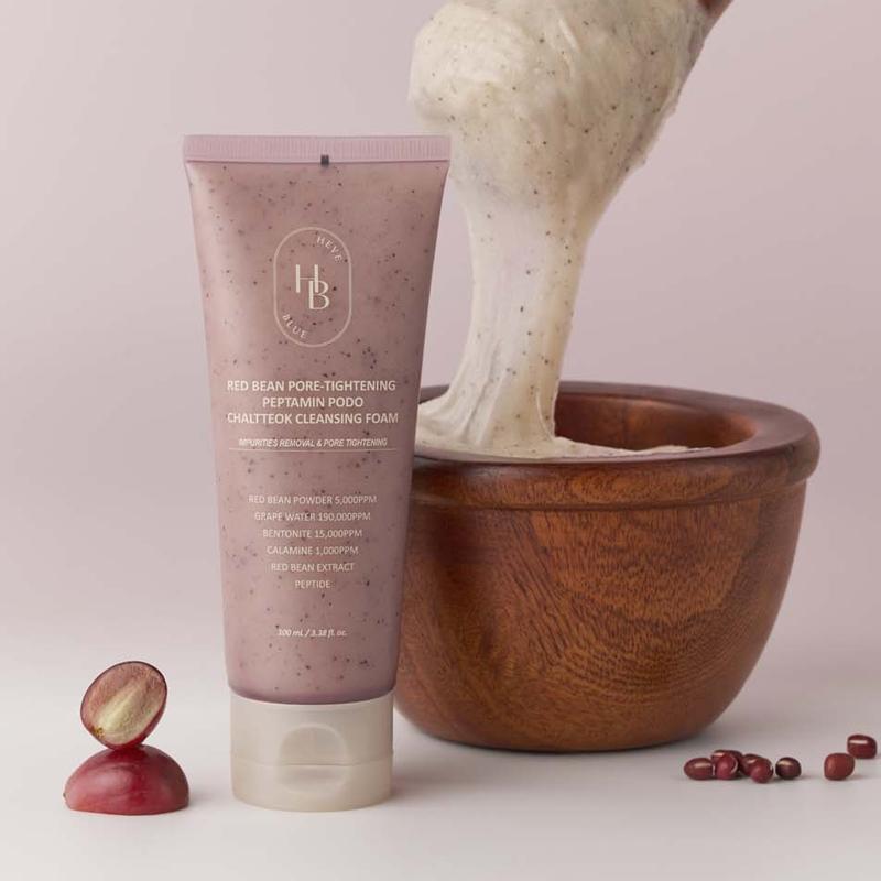 [HEVE BLUE] Red Bean Pore-Tightening Peptamin Podo Chaltteok Cleansing Foam 100ml