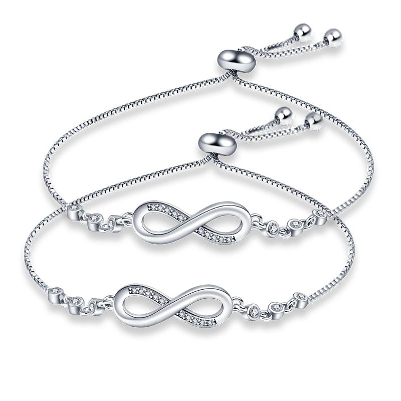 Bracelet Original 925 Silver Lucky Symbol Zircon Bracelet Luxury Jewelry For Woman Romantic Valentine's Day Jewelry Gifts