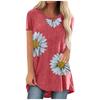 Kvinner Casual Printing Skjorter Kortermet Loose Tee Topper Tunika Bluse
