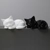3D Printed Sleeping Cat Figurines Geometric Cat Statue Minimalist Cute Cat Art Crafts