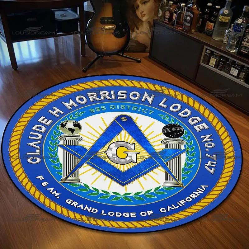  Disney Retro Round Mat Freemason Sect Pattern Flannel Carpet Home Decoration Bedroom Living Room Enter Door Floor Rug
