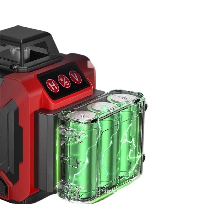 Delixi High-Precision Green Laser Level: 12-Line Infrared, Strong Light, Automatic Outdoor Use, Water-Resistant