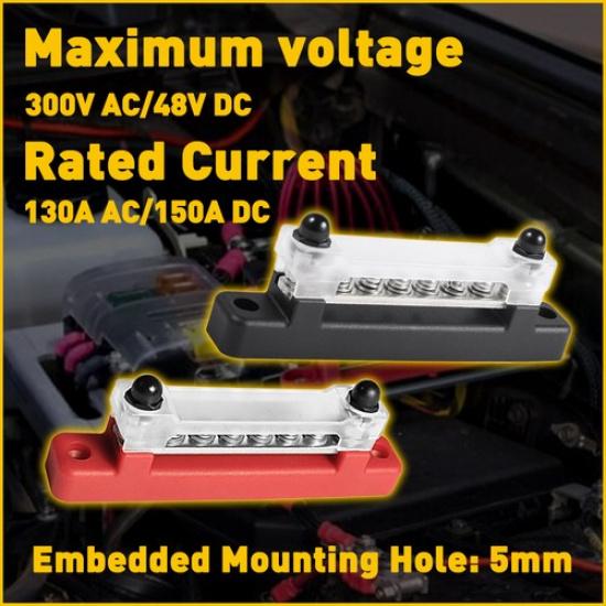 2X Terminal Block 12 & Bus Bar Bar Cover Bus 12V Distribution Auto Boat Power BU