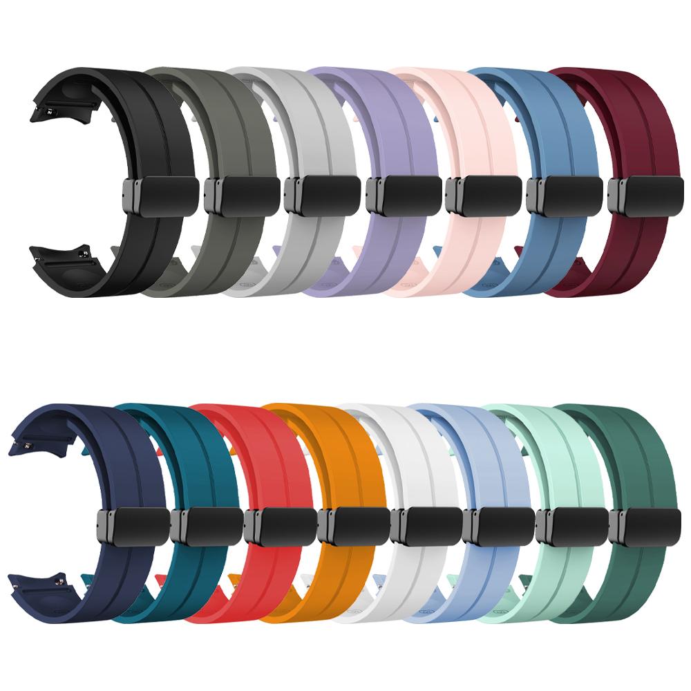 Magnetische D-gesp Siliconen Band Voor Samsung Galaxy Watch 6 5 4 Serie Sportband Voor Galaxy Watch 45 44 40/Classic 47 46 43 42