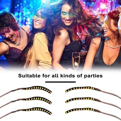 LED Kirpikler Büyüleyici Benzersiz Işıklı Eyeliner Partiler Gece Kulüpleri Bar için Cadılar Bayramı Parlayan Göz Kapağı Bandı