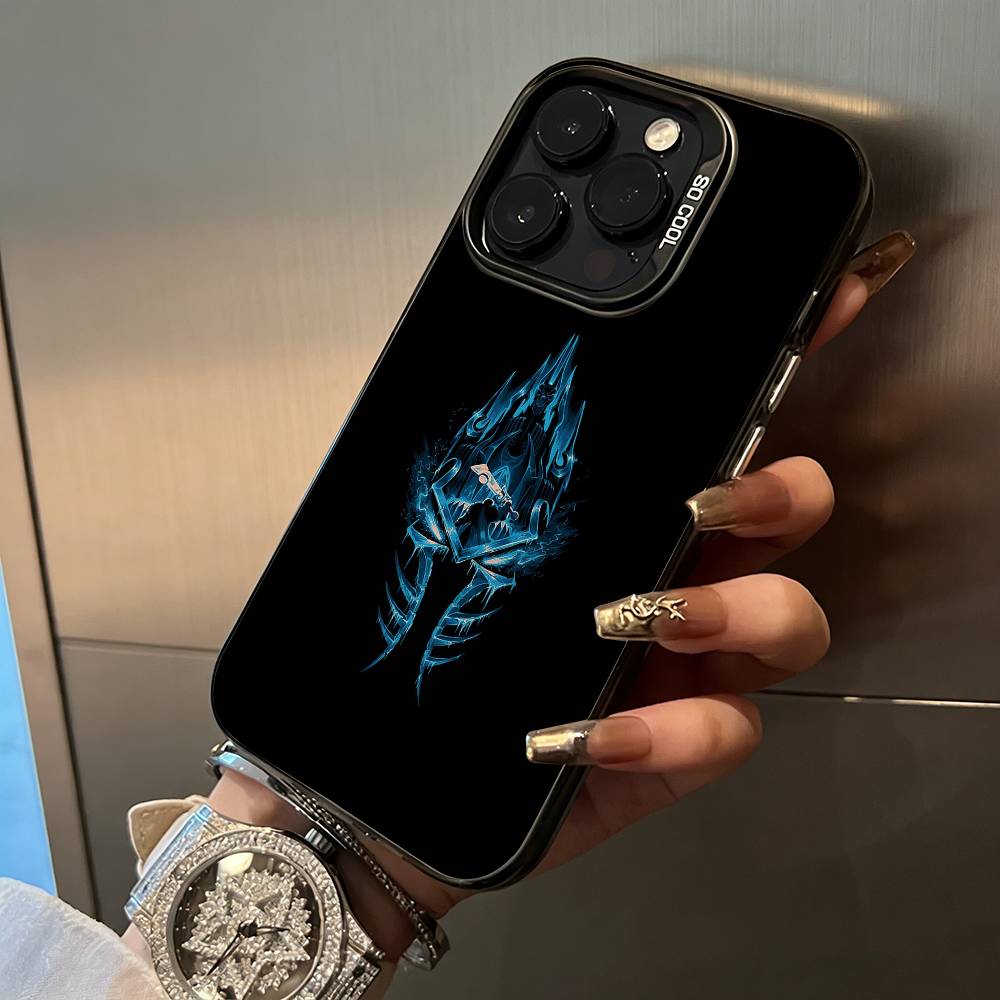 W-O-W-World- of -Warcraft Pouzdro na telefon Pro IPhone17 16 11 12 13 14 15 16 Pro Max Plus Kryt Barevné Stříbrné Funda Nárazník