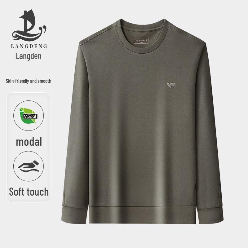 Men s Round Neck Long Sleeve Pullover Sweatshirt XL