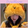 Cute Hamburger Bear Plush Hat For Women Winter Warmth With Earmuff Design