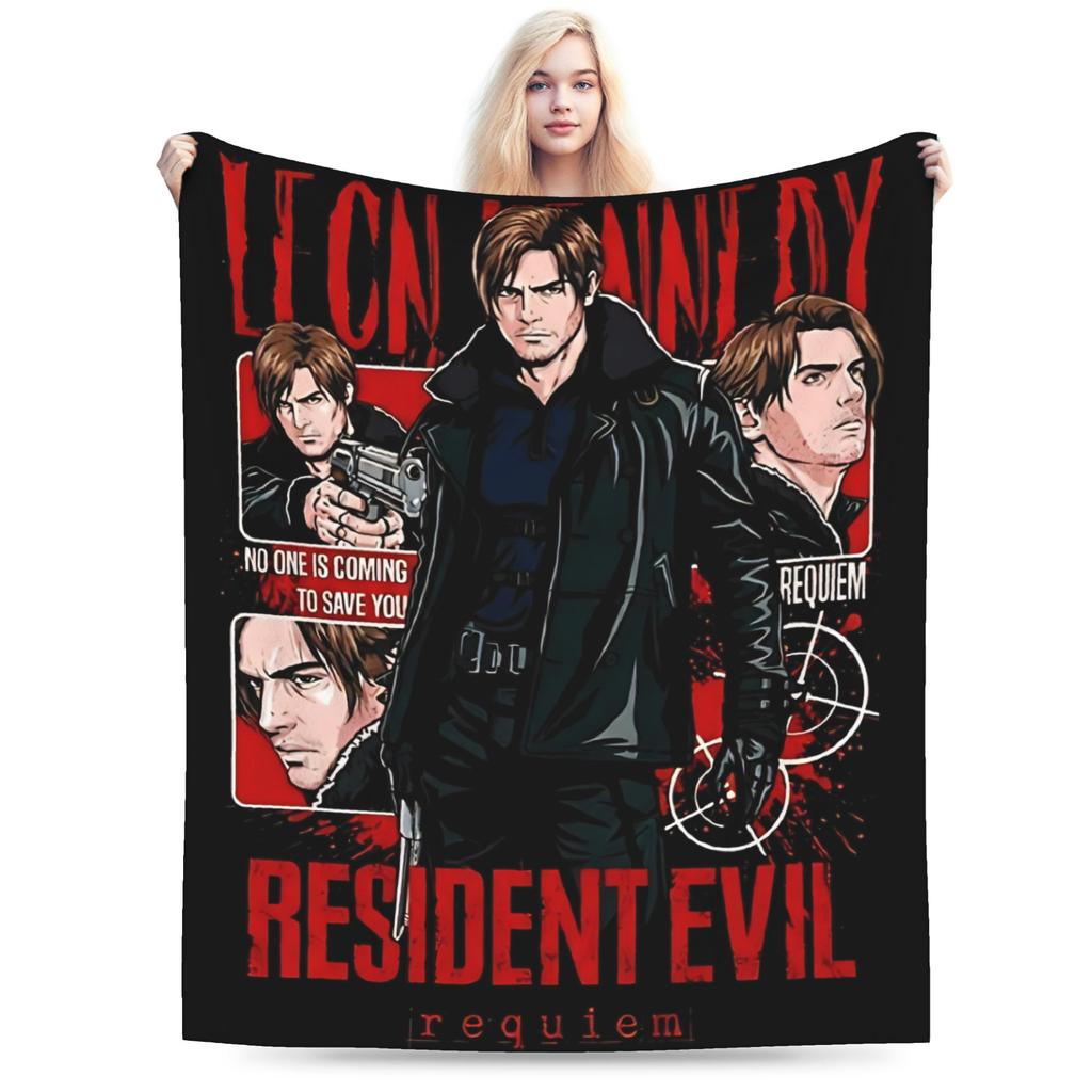 Residents Evils 9 Requiem Game Leon Accessories Blanket Cozy Soft Throw Blankets for Living Room Multiple Sizes Bedding Throws