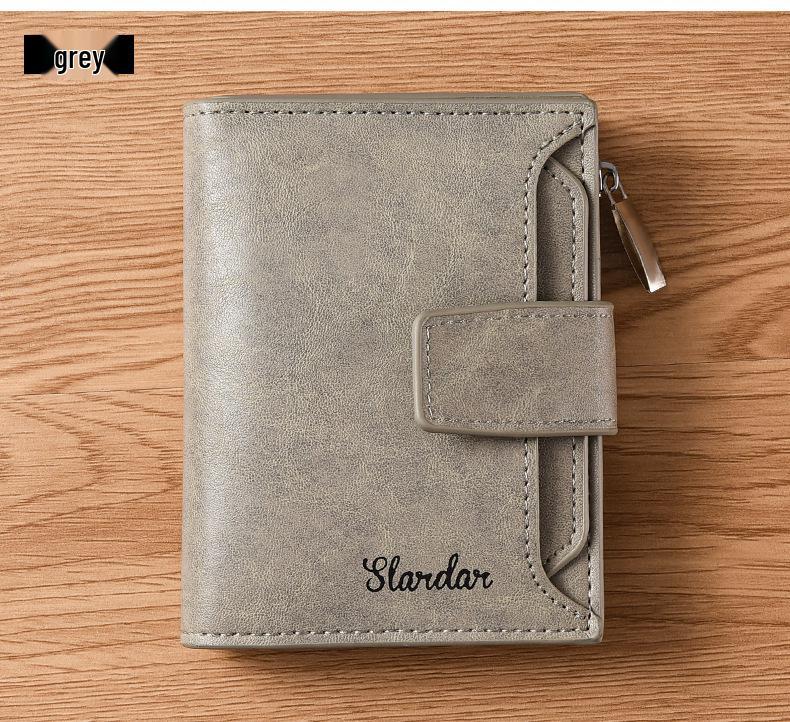 Men's Youth Trifold Leather Wallet with Multi-Card Slots - Stylish Korean Vertical Design