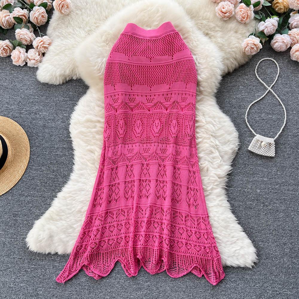 Autumn and Winter New Korean Medium-length Paragraph Elastic Hip Hook Flowers Wisp Niche Irregular Half-body Skirt