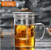 Transparent Borosilicate Glass Tea Infuser Cup with Filter - Stylish Office Tea Separator for Men and Women