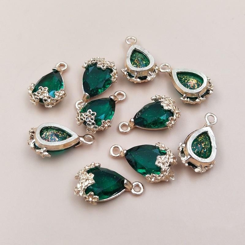 10PCS DIY Necklace Bracelet Earrings Alloy Jewelry Accessories Baroque Crystal Pendant Accessories Charm for DIY Jewelry Making