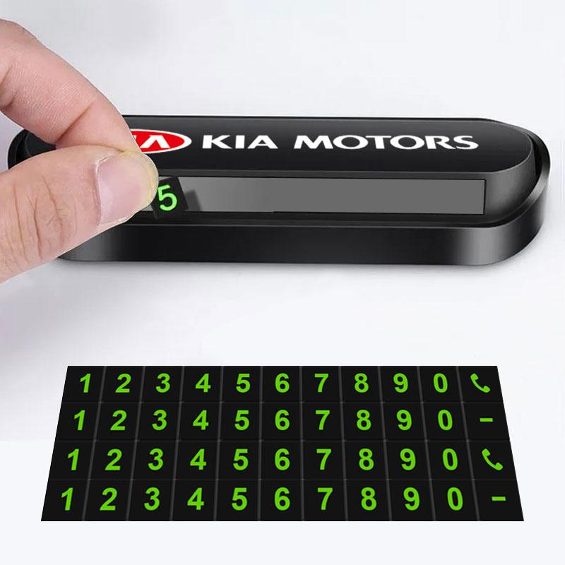 1Pcs Car Temporary Parking Card Phone Number Card Plate Sticker For Kia Rio Ceed Sportage Cerato Soul Sorento K2 K5 K6 K7 K8 Flip