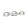 Fashion Metal Glossy Plain Ring Bracelet Set Bracelet Personality Simple Geometric Wide Bracelet Women