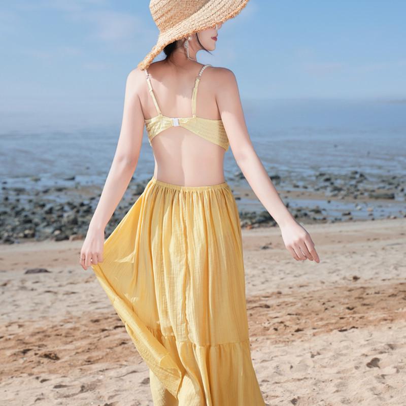 Bohemian Island Hot Spring Resort Women's Thai-Style Bikini with Versatile Long Skirt