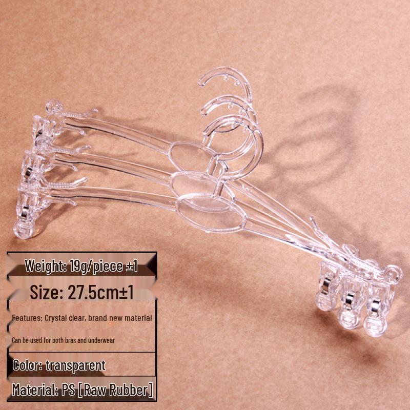 Children s Transparent Plastic Underwear Hanger with Clips Official Standard