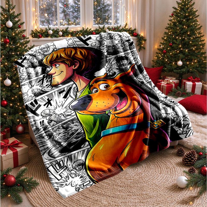 Scooby Doo Cartoon Print blanket Flannel Blanket Soft Cozy Plush Throw for Sofa Bed Lightweight Home Decoration