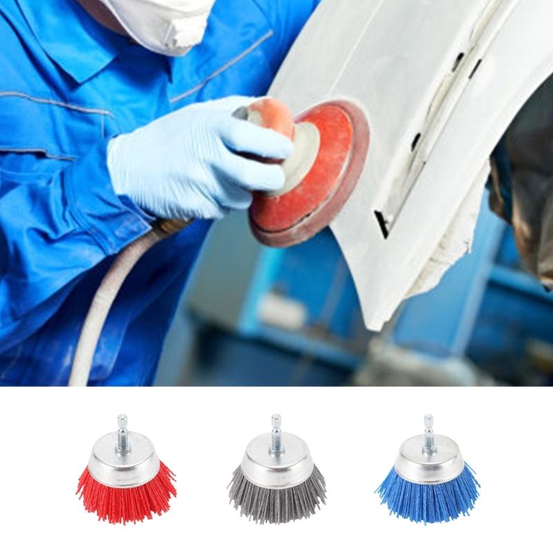 75mm Abrasive Filament Brush Electric Drill Brush 1/4Inch Handle for Efficient Sanding and Polishing Tasks