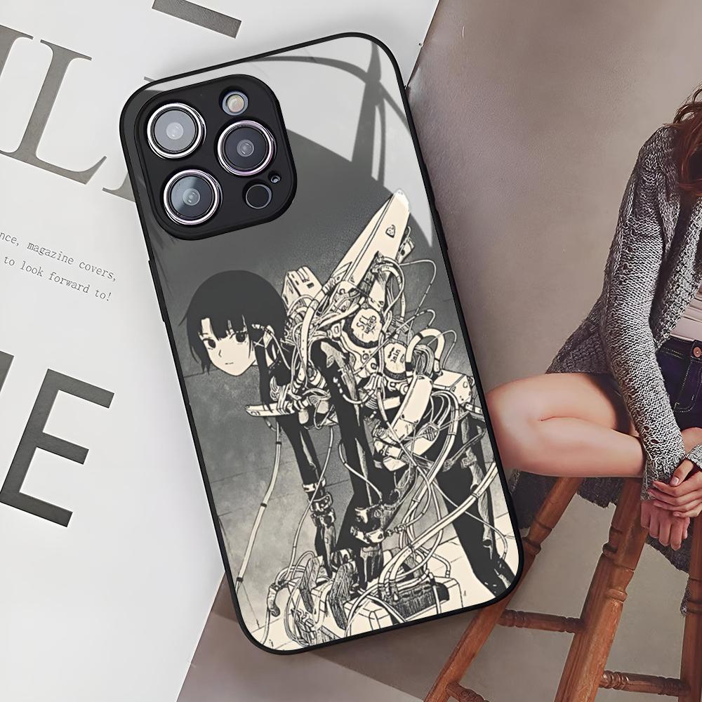 S-Serial E-Experiments L-Lain Phone Case for Iphone 16 15 14 12 11 13 Pro Max Mini X Xr Xs Se 8 Puls Glass Cover