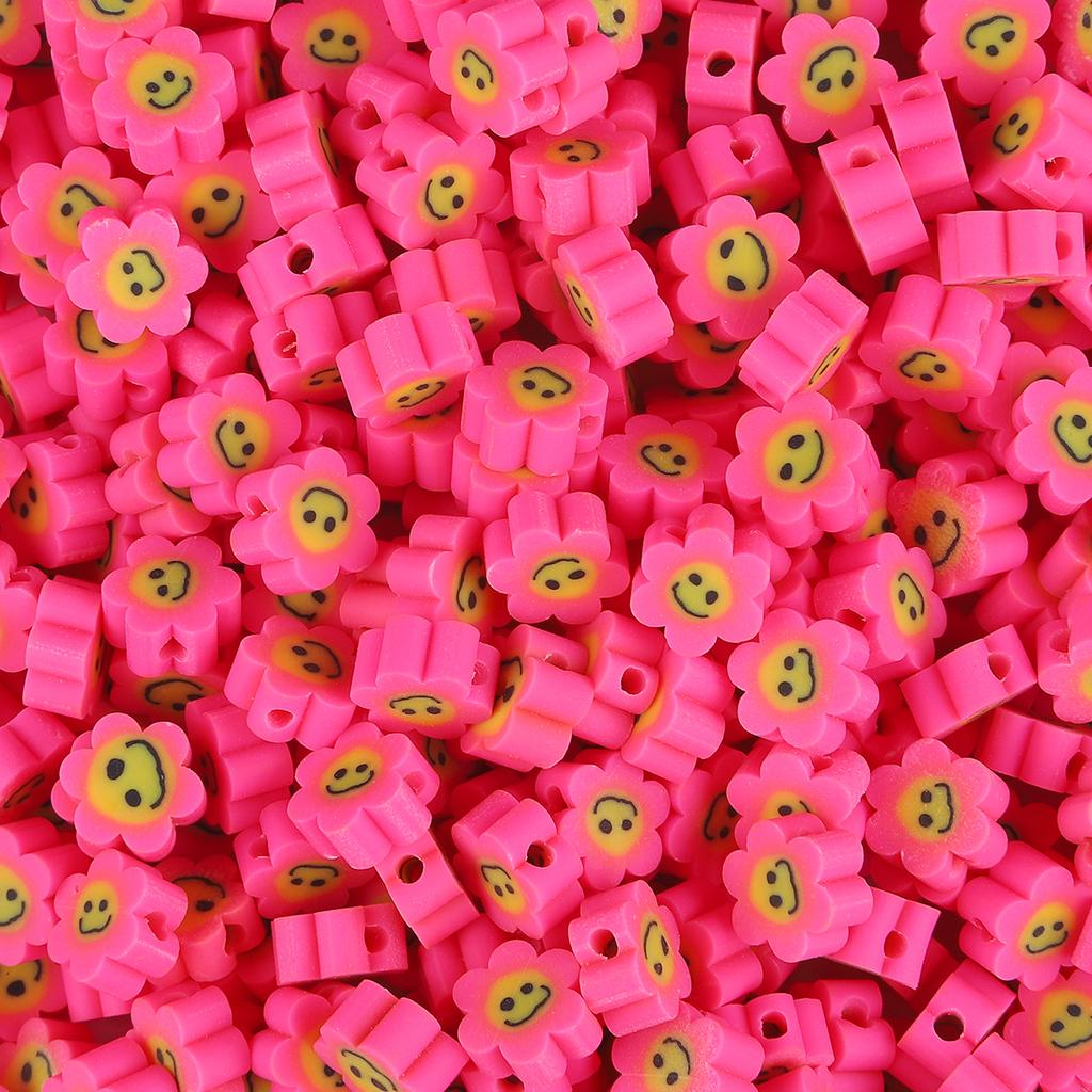 30 Stücke Plum Bossom Lächeln Perlen Polymer Clay Perlen Für DIY Schmuck Machen Halskette Armband Finden