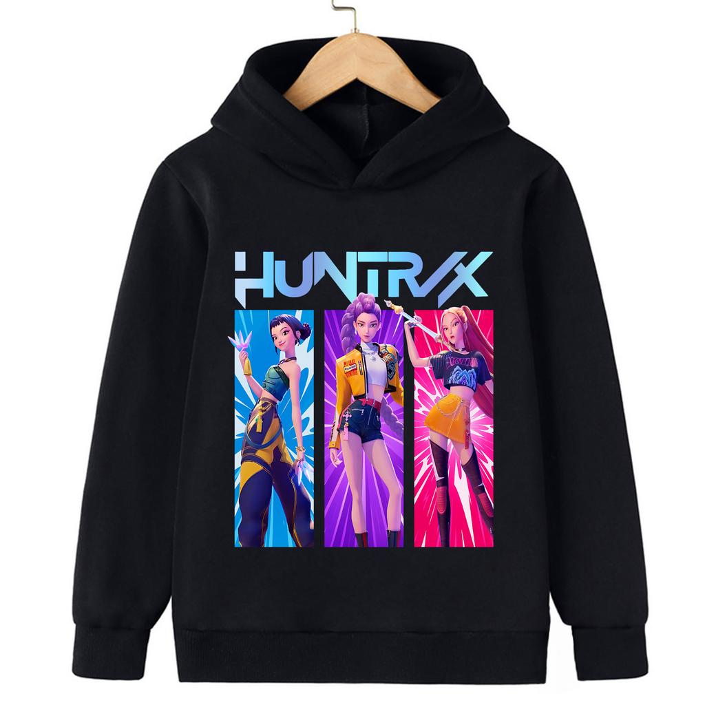 Fall and winter Kpop demon hunter children's hooded sweatshirt cute Kpop demon hunter tiger top Harajuku boys and girls