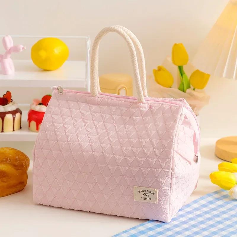Nueva Moda Sencilla Gran Capacidad Impermeable Bolsa de Almuerzo Portátil Caja de Almuerzo Bolsa Térmica Aislante para Oficinistas