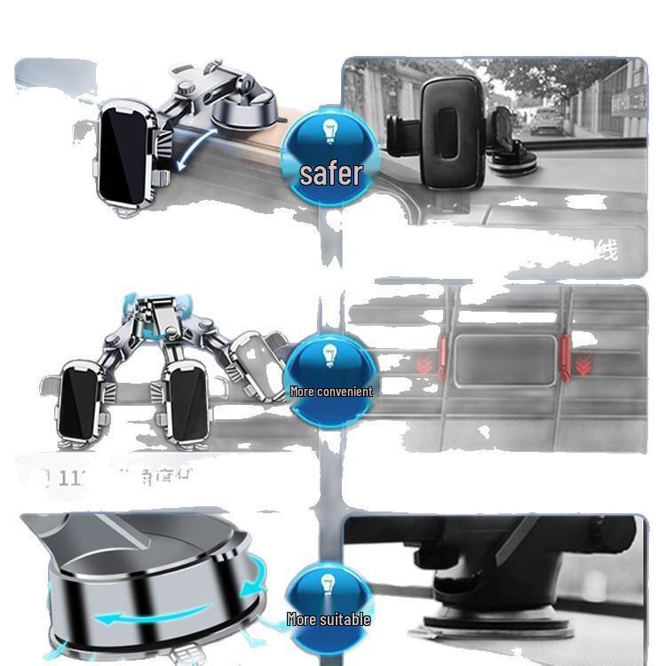 2024 Suction Cup Car Phone Holder with Air Vent Support - Black Tech