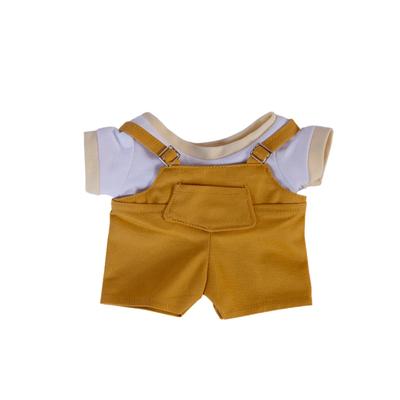 COZENTA Plush Doll Clothes Overalls and T-Shirt Set (10cm Yellow)