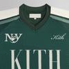 Kith 2025 Spring Collection Mesh Leon Comfortable Versatile V-Neck Short Sleeve Jersey Men Jersey Green KHM032703-302