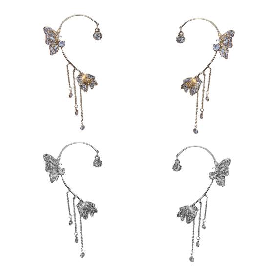 Boucles d'oreilles papillon, 1 pièce, design à pompon, exquis, résistant à la décoloration, indolore, facile à porter, décoratif, élégant, style papillon