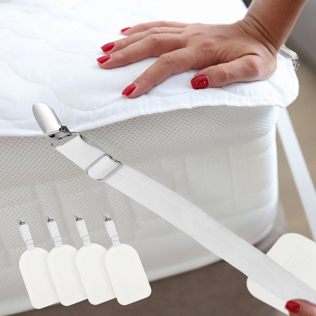 4Pcs Bed Sheet Straps Adjustable Elastic Length Bed Sheet Holders Mattress Clip Fasteners Cover Blankets Grippers Fixing Bedding