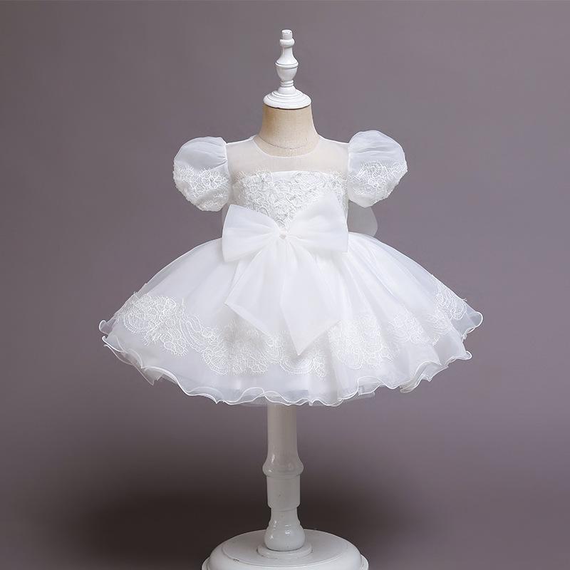 Popular Baby Girls' First Birthday & Wedding Flower Princess Dress for Piano Performance