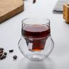 Double-Layer Insulated Glass Tea Cup with Hanging Ear Household Anti-Scalding Milk Mug High Temperature Resistant Coffee C