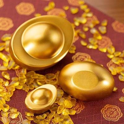 Gold Ingot Ornament: Wealth Gift Decoration for Tabletop or Living Room Entrance