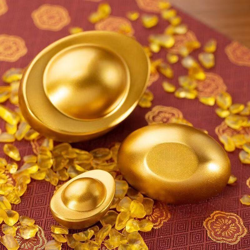 Gold Ingot Ornament: Wealth Gift Decoration for Tabletop or Living Room Entrance