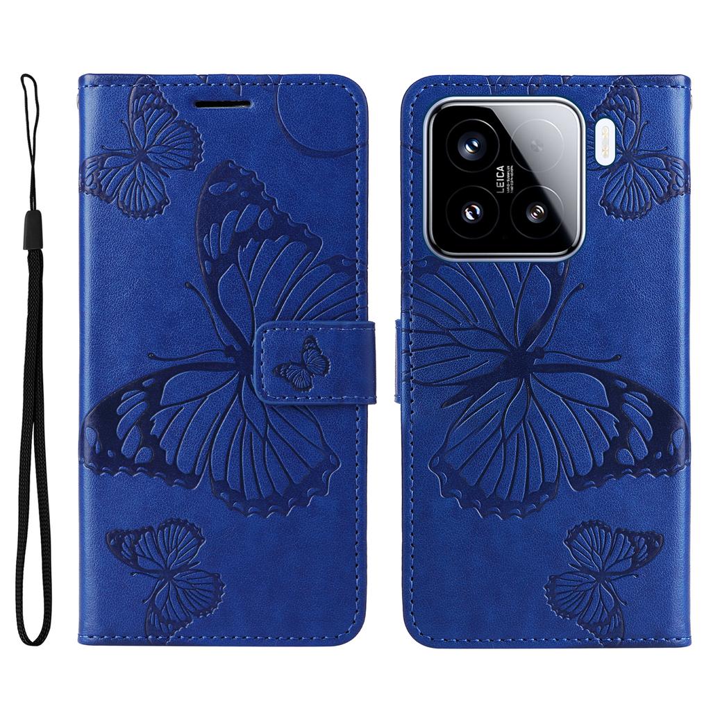 For Xiaomi 15 Wallet Case Floral Butterfly Imprinted Leather Phone Cover Stand