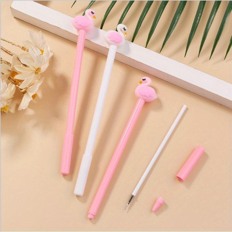 12pcs Cute Pink Flamingo Swan Gel Pen Summer Flamingo Party Supplies School Party Favor Gift Office Giveaways Birthday Party Gift Back To School Se