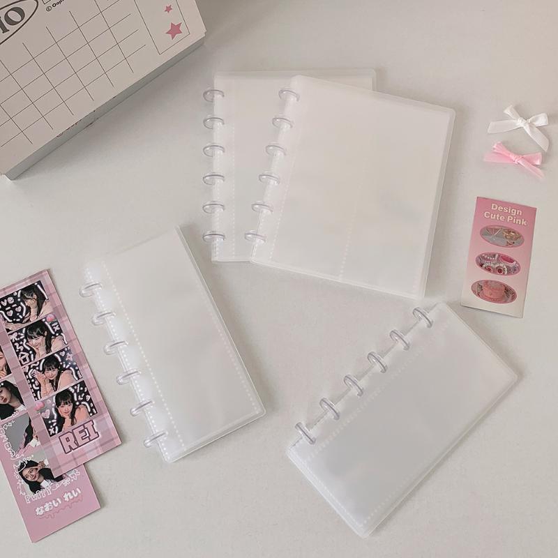 1Pc Ins Simple Frosted Mini Binder - Korean Fashion KPop Idol Photo Storage 1/4 Cut Card Holder Cute Girly Accessory