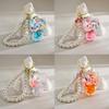 Crystal Color Bead Bear Keychain With Pearl Chain For Kids Gift And Party Favor