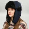 Bomber Hat with Ear Warmers - Quilted Inelastic Winter Pilot Cap with Buckle Closure, Hand Washable/Dry Clean Friendly