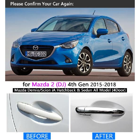 for Mazda 2 Demio 2015 -2018 DJ Chrome Door Handle Cover Trim Set 2016 2017 Sedan Hatchback Car Accessories Stickers Car Styling