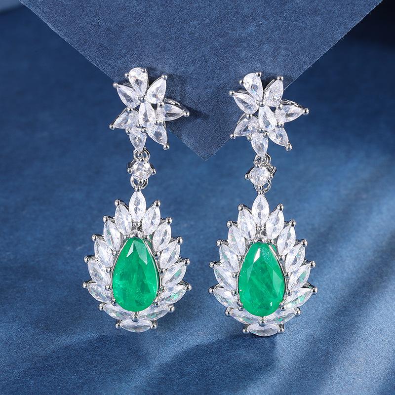 

Jewelry Color Treasure Simulation Color Treasure Micro-Inlaid Retro Stud Earrings Pendant Main Stone 8 * 12