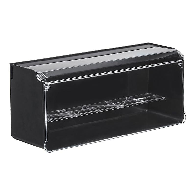 Wall Mounted Storage Box with Light for Action Figures Dustproof Stackable Display Rack Organizer for Blind Box Doll Storage Box