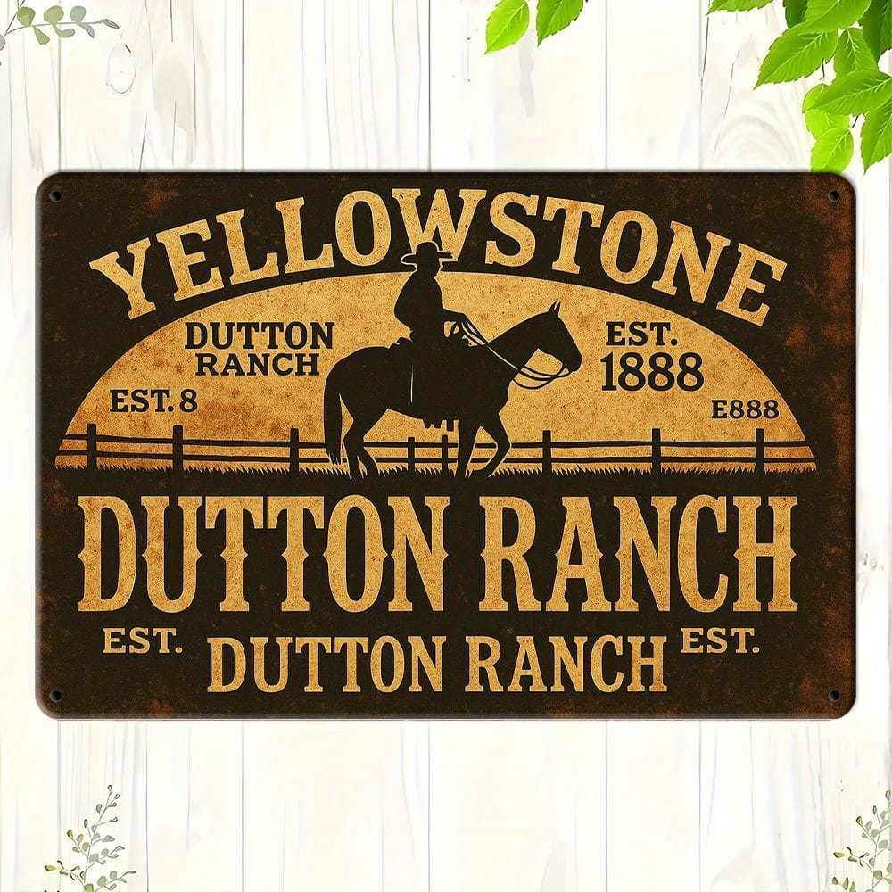 

Винтажная металлическая табличка Yellowstone Dutton Ranch , 20x30см. чистый