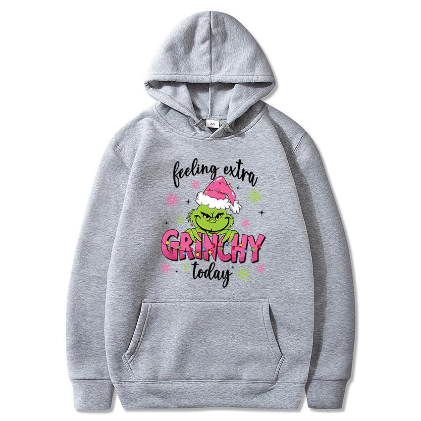 

New Autumn/Winter Couple s Christmas Print Loose Hoodie Large